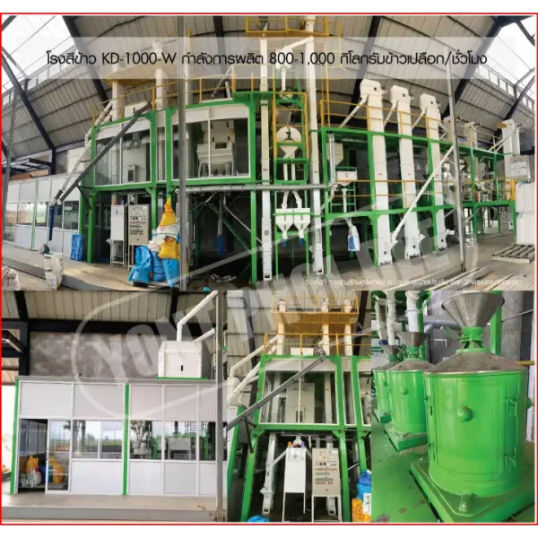 โรงสีข้าว รุ่น KD-1000-W กำลังการผลิต 800-1,000 กิโลกรัมข้าวเปลือก/ชั่วโมง